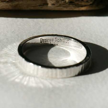 Bague 3 mm striée "Ondée" en argent 925 recyclé pour femme et pour homme