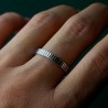 3mm shower rain Ring in Recycled 925 patinated Sterling Silver for Women and Men