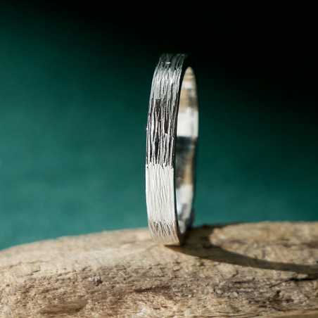 3 mm breiter „Sea Spray“-Ring aus recyceltem 925er Sterlingsilber für Damen und Herren