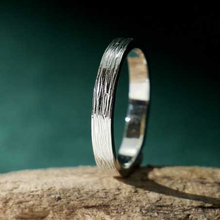 3 mm breiter „Sea Spray“-Ring aus recyceltem 925er Sterlingsilber für Damen und Herren