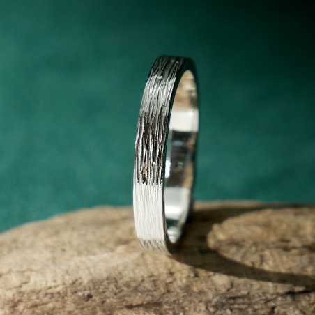 Bague 3 mm embruns en argent 925 recyclé pour femme et pour homme