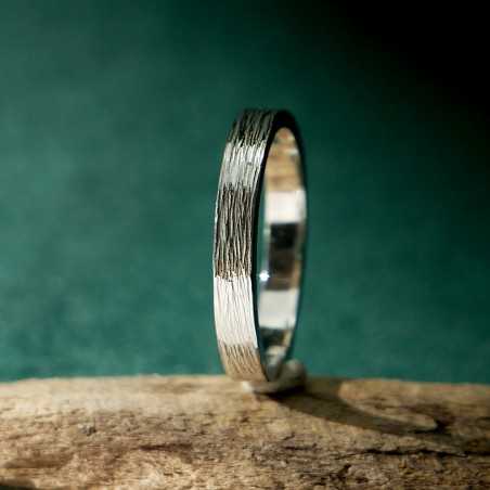 3 mm breiter „Sea Spray“-Ring aus recyceltem 925er Sterlingsilber für Damen und Herren