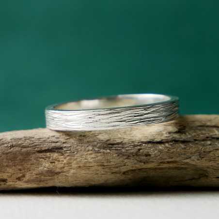 3 mm breiter „Sea Spray“-Ring aus recyceltem 925er Sterlingsilber für Damen und Herren