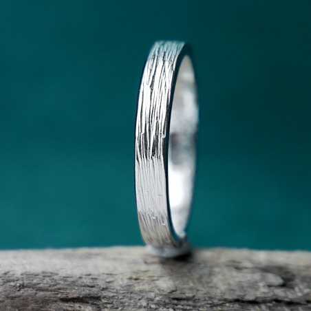 Bague empilable sablée en argent 925 recyclé pour femme et pour hom...