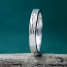3 mm breiter „Sea Spray“-Ring aus recyceltem 925er Sterlingsilber für Damen und Herren