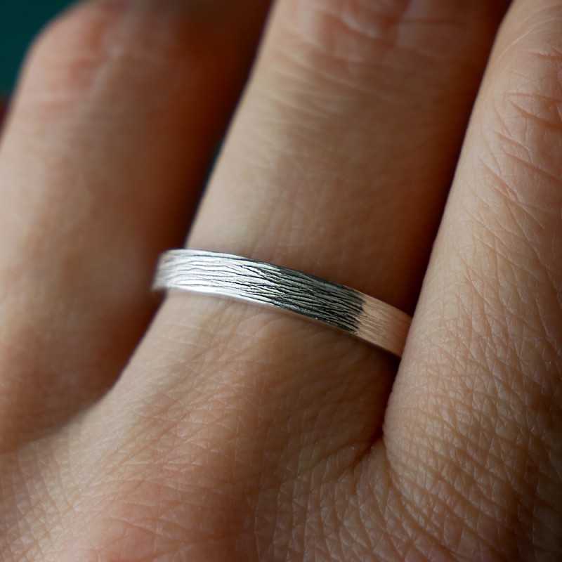 Bague 3 mm embruns en argent 925 recyclé pour femme et pour homme