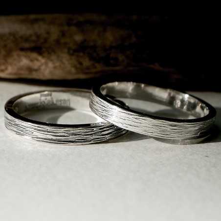 Bague 3 mm embruns en argent 925 patiné recyclé pour femme et pour homme