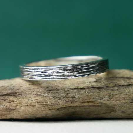 Bague empilable sablée en argent 925 recyclé pour femme et pour hom...