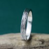 3 mm breiter „Sea Spray“-Ring aus recyceltem 925er patiniertem Sterlingsilber für Damen und Herren