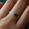Bague 3 mm embruns en argent 925 patiné recyclé pour femme et pour homme