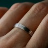 Bague 3 mm embruns en argent 925 patiné recyclé pour femme et pour homme