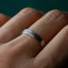 Bague 3 mm embruns en argent 925 patiné recyclé pour femme et pour homme