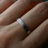 Bague 3 mm embruns en argent 925 patiné recyclé pour femme et pour homme