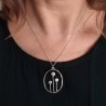 Collier ovale réversible Jardin d'Hiver en argent 925 recyclé