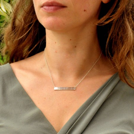 Rectangular sterling silver Kilt necklace Desiree Schmidt Paris Kilt 65,00 €