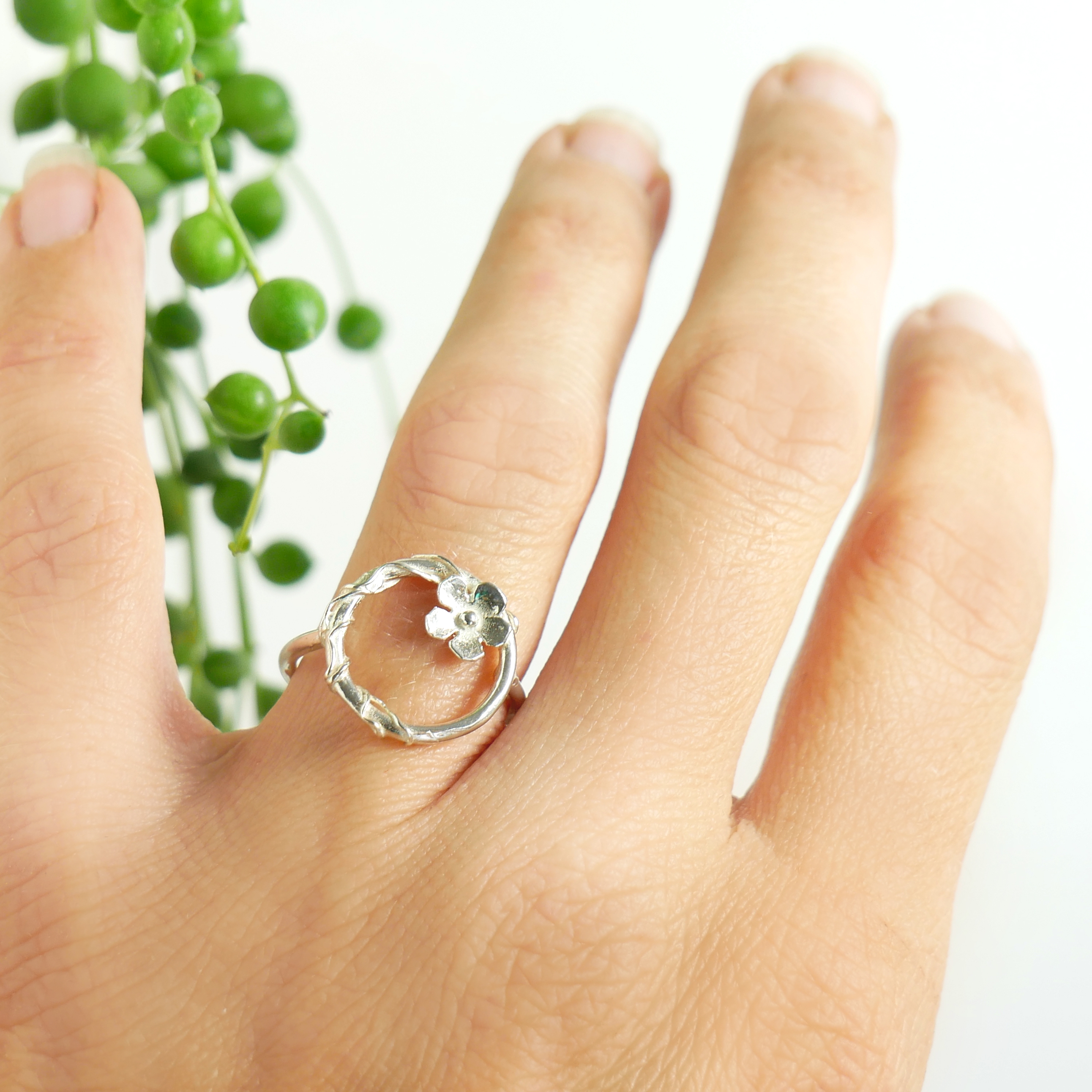 Bague fleur Sakura fleurs de cerisiers en argent 925 Sakura Desiree