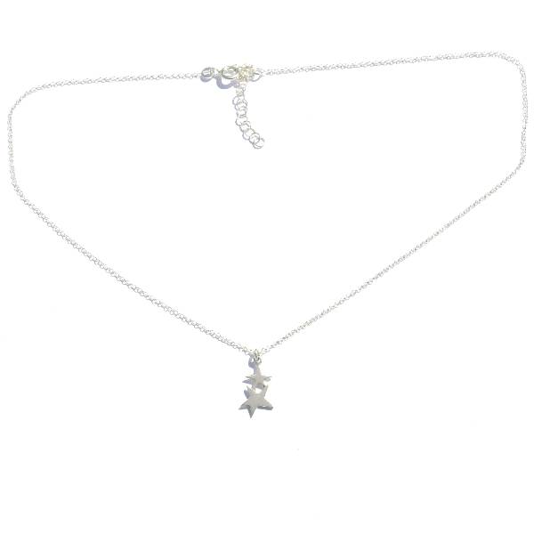 Collier femme étoile fabriqué en France en argent 925/1000 sur chaine ajustable