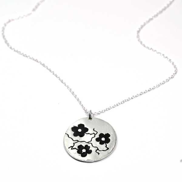 Black Sakura pendant on 925 silver on chain made in France Desiree Schmidt Paris Cherry Blossom 77,00 €