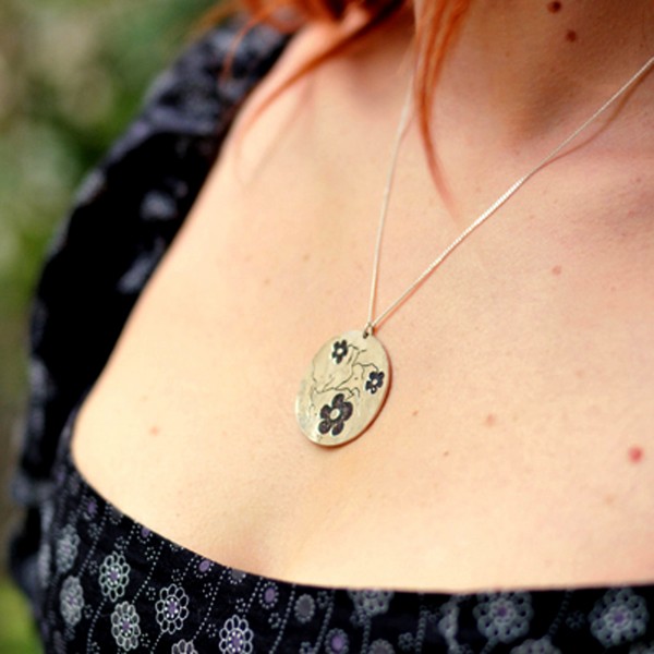 adjustable big necklace flower of Japan silver 925 made in France Desiree Schmidt Paris Cherry Blossom 107,00 €