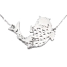 Superbe collier carpe Koï réglable en argent massif 925/1000 pour femme
