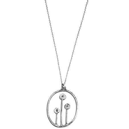 Collier réversible Jardin d'Hiver en argent massif fabriqué en France