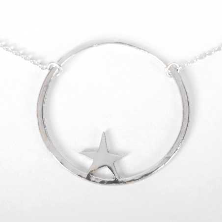 Grand collier étoile fabriqué en France Nova en argent 925 longueur ajustable Desiree Schmidt Paris