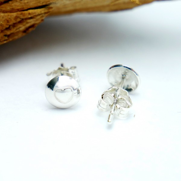 Minimalistische kleine Sterling Silber Ohrringe mit Herz MIN 25,00 €