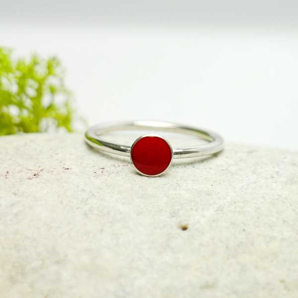 Little sterling silver ring with poppy red resin NIJI 25,00 €