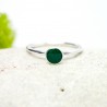 Petite bague vert forêt en argent 925 collection Niji