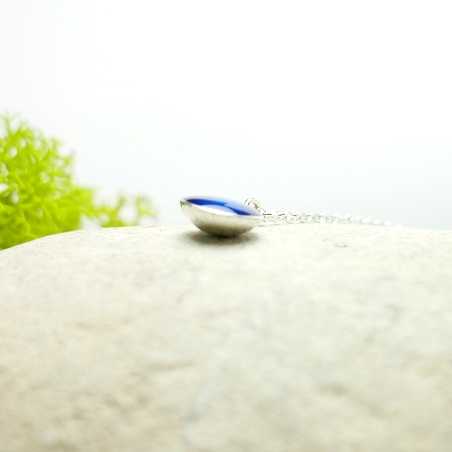 Sterling silver transluscent blue pendent with chain Desiree Schmidt Paris NIJI 27,00 €