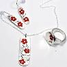Bijoux femme argent 925 fleur rouge fabriqué en France Desiree Schmidt Paris Fleurs de Cerisier
