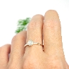 Bague minimaliste argent pailleté en argent 925