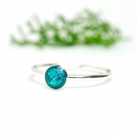 Little sterling silver ring with blue sequined resin NIJI 25,00 €