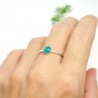 Petite bague empilable bleu azur pailleté en argent 925 fabrication artisanale