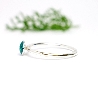 Petite bague femme empilable vert canard pailleté en argent 925