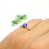 Minimalistischer kleiner Sterling Silber Ring Mit Pailletten besetztes violettes Harz  NIJI 25,00 €