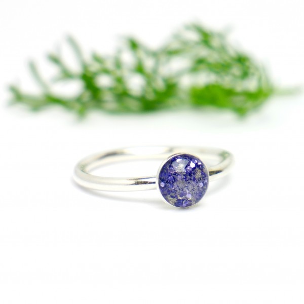 Little sterling silver ring with purple sequined resin NIJI 25,00 €