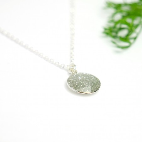 Sterling silver sequined silver pendent with chain Desiree Schmidt Paris NIJI 27,00 €