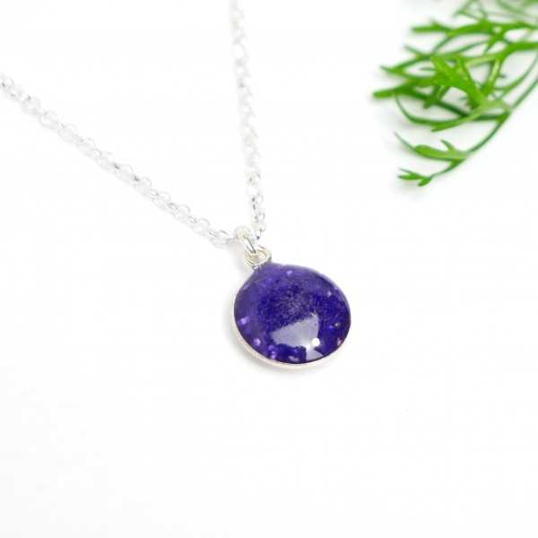 Sterling silver sequined purple pendent with chain Desiree Schmidt Paris NIJI 27,00 €