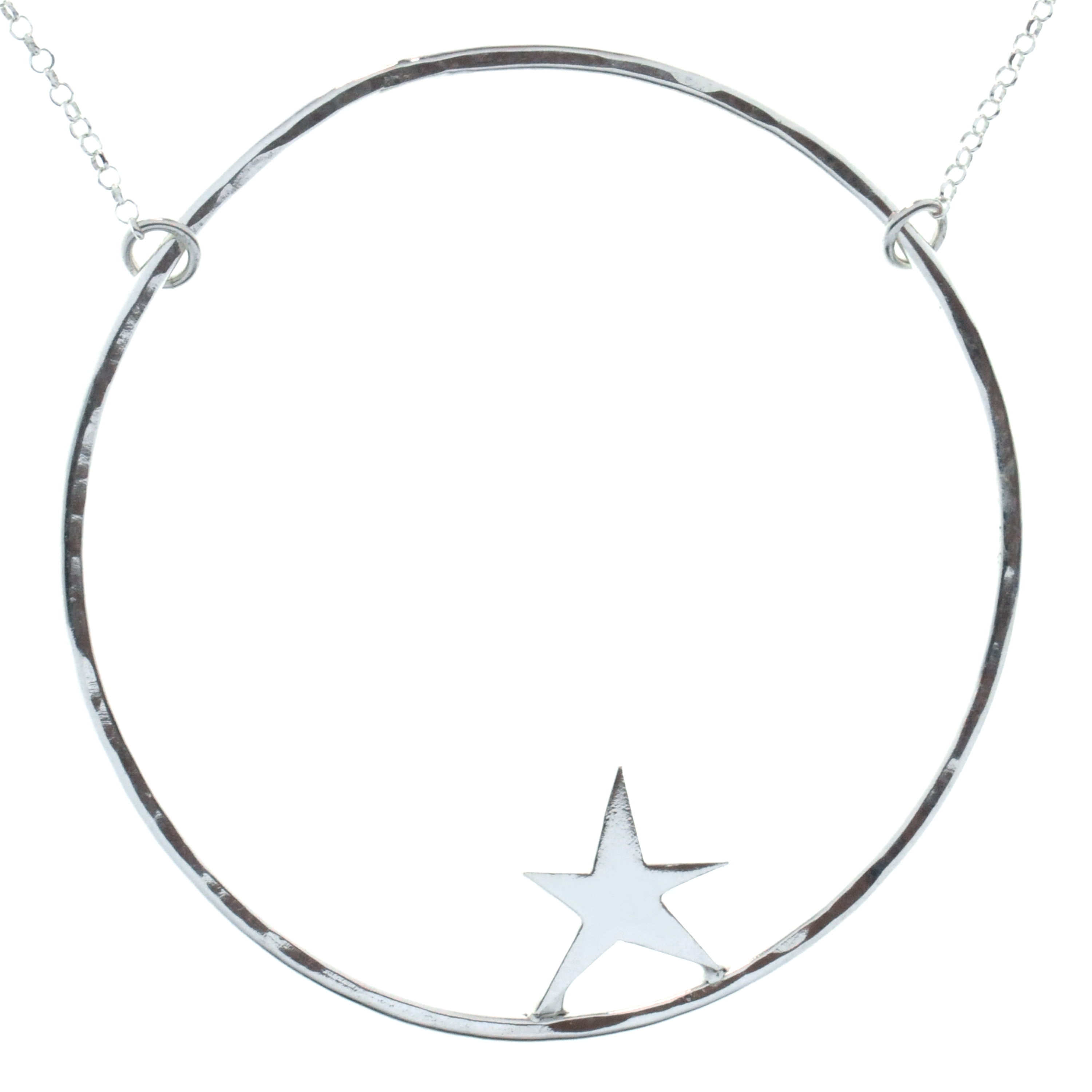 Nova star necklace. Sterling silver. XL