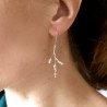 Boucles d'oreilles 3 fleurs en argent 925/1000 made in France