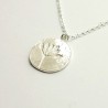 Pendentif sur chaine tendance en argent 925/1000 avec deux petites fleurs des champs Desiree Schmidt Paris Herbier