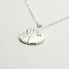 Pendentif rond fait main sur chaine en argent 925/1000 Desiree Schmidt Paris Herbier