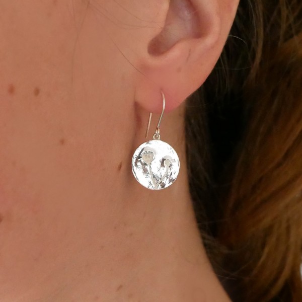 Boucles d'oreilles pendantes pour femme Herbier en argent 925 Herbier fabriquées en France