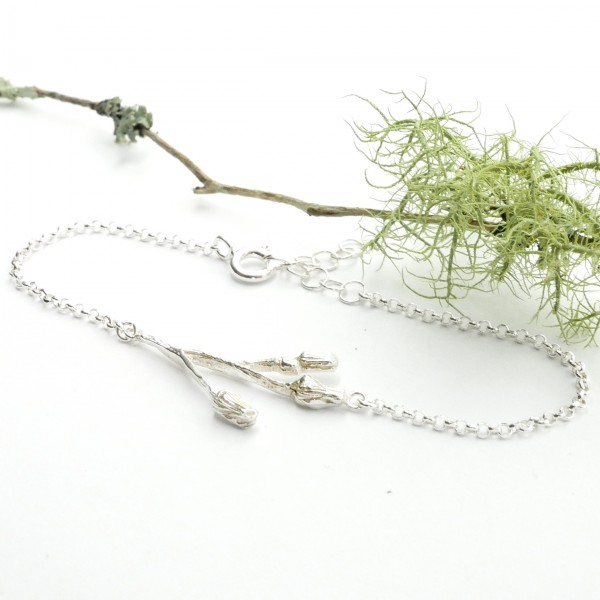 Three flowers sterling silver ajustable bracelet Herbier 65,00 €