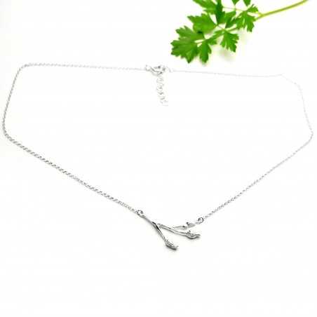 Necklace 3 flowers in sterlingsilver adjustable chain Desiree Schmidt Paris Herbier 65,00 €