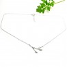 Collier nature 3 fleurs en argent 925/1000 ras de cou ajustable Desiree Schmidt Paris Herbier