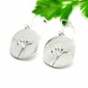 Boucles d'oreilles pendantes fleurs des champs Herbier en argent 925 fabriquées en France