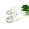 Boucles d'oreilles pendantes fabriquées en France fleurs des champs Herbier en argent 925