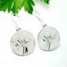 Boucles d'oreilles pendantes fleurs des champs Herbier en argent 925 artisanat français